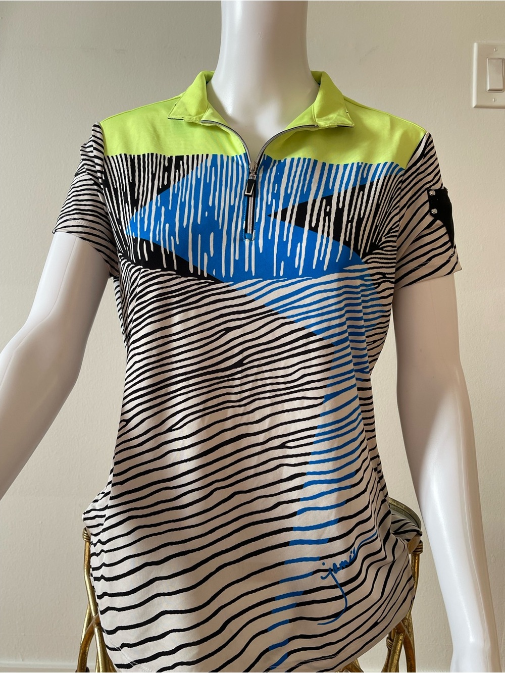 Jamie Sadock Striped Lightening Printed Top